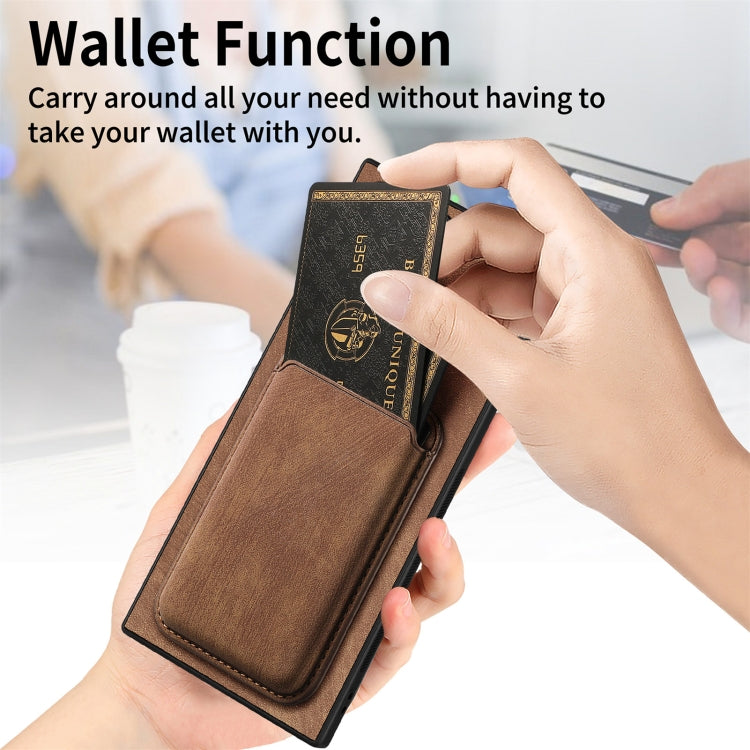 For Samsung Galaxy S24 Ultra 5G Retro Leather Card Bag Magnetic Phone Case(Brown) - HoMEdemic™ 