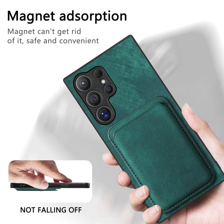 For Samsung Galaxy S24 Ultra 5G Retro Leather Card Bag Magnetic Phone Case(Green) - HoMEdemic™ 