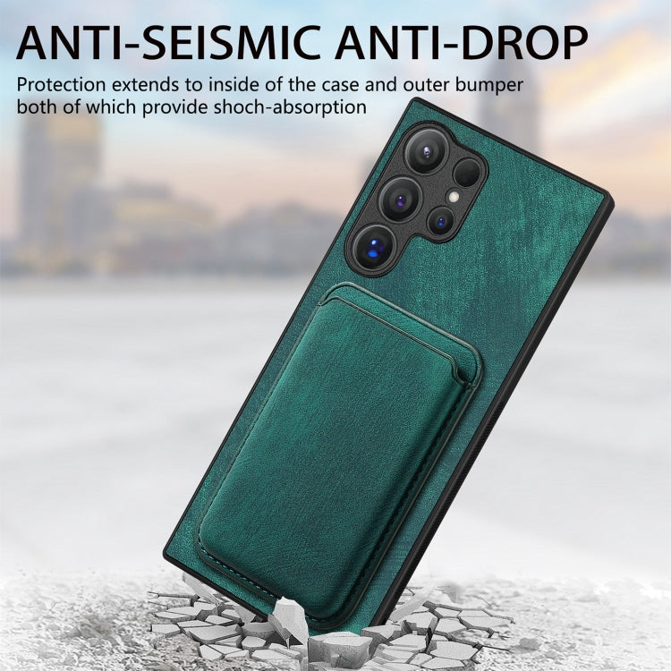 For Samsung Galaxy S24 Ultra 5G Retro Leather Card Bag Magnetic Phone Case(Green) - HoMEdemic™ 