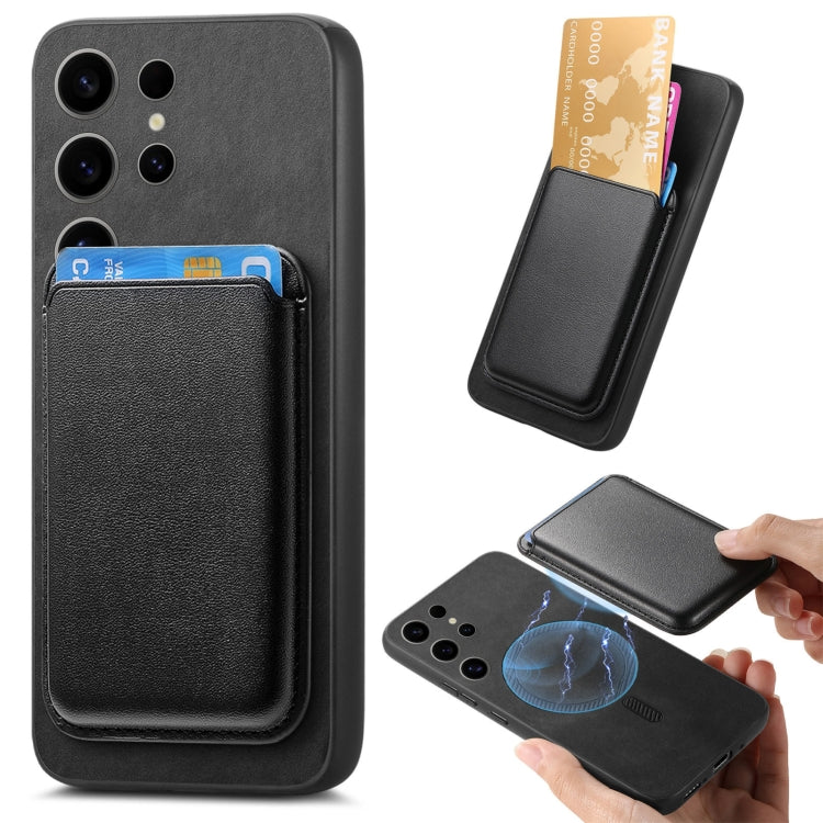 For Samsung Galaxy S24 Ultra 5G Retro Magsafe Card Bag PU Back Cover Phone Case(Black) - HoMEdemic™ 