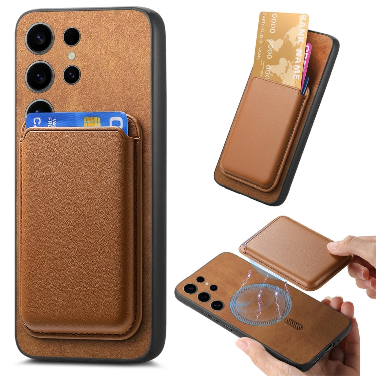 For Samsung Galaxy S24 Ultra 5G Retro Magsafe Card Bag PU Back Cover Phone Case(Brown) - HoMEdemic™ 