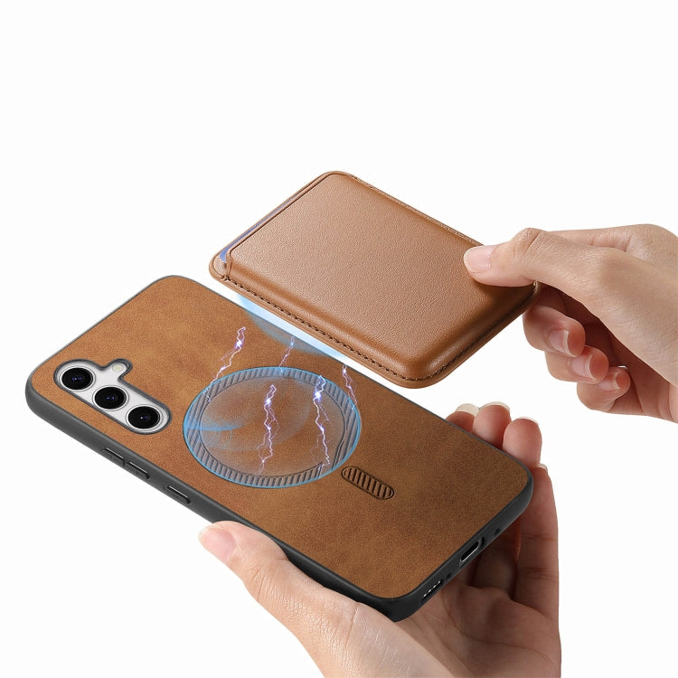 For Samsung Galaxy S24 Ultra 5G Retro Magsafe Card Bag PU Back Cover Phone Case(Brown) - HoMEdemic™ 
