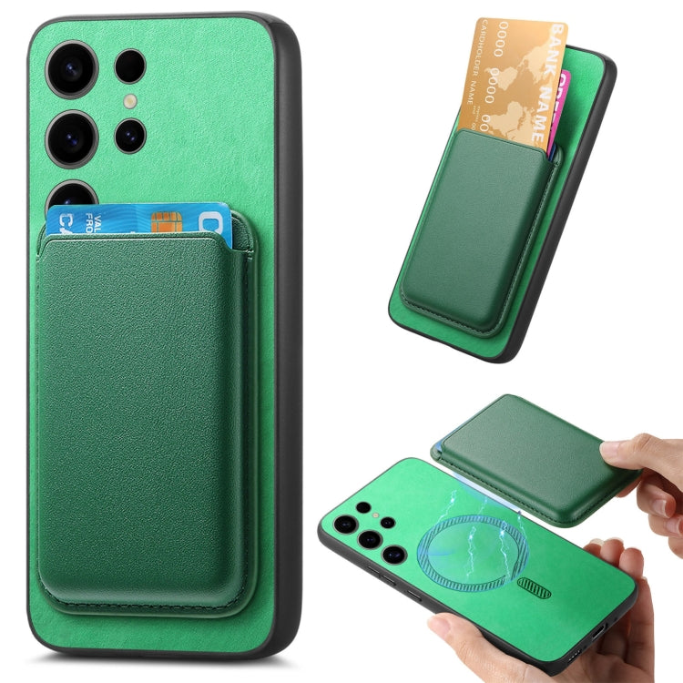 For Samsung Galaxy S24 Ultra 5G Retro Magsafe Card Bag PU Back Cover Phone Case(Green) - HoMEdemic™ 