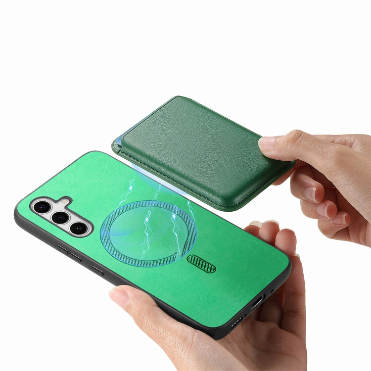 For Samsung Galaxy S24 Ultra 5G Retro Magsafe Card Bag PU Back Cover Phone Case(Green) - HoMEdemic™ 
