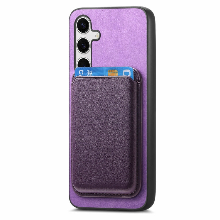 For Samsung Galaxy S24 Ultra 5G Retro Magsafe Card Bag PU Back Cover Phone Case(Purple) - HoMEdemic™ 