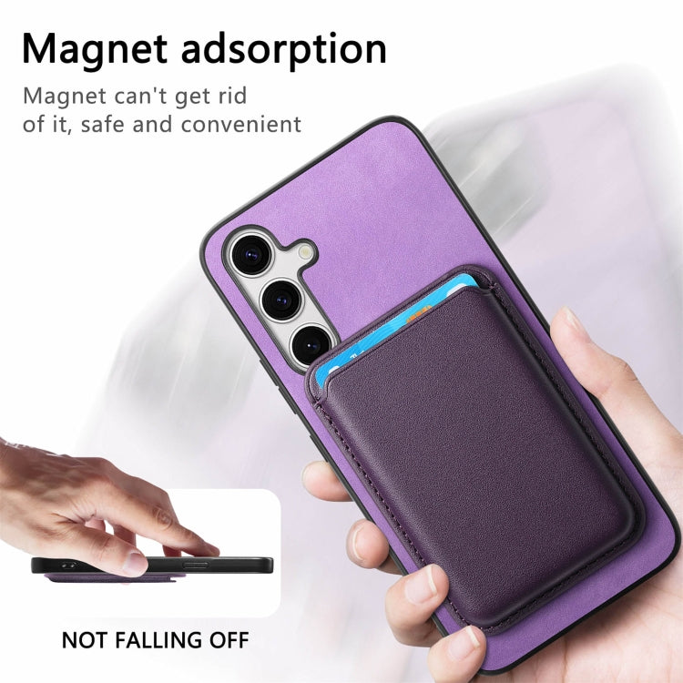 For Samsung Galaxy S24 Ultra 5G Retro Magsafe Card Bag PU Back Cover Phone Case(Purple) - HoMEdemic™ 
