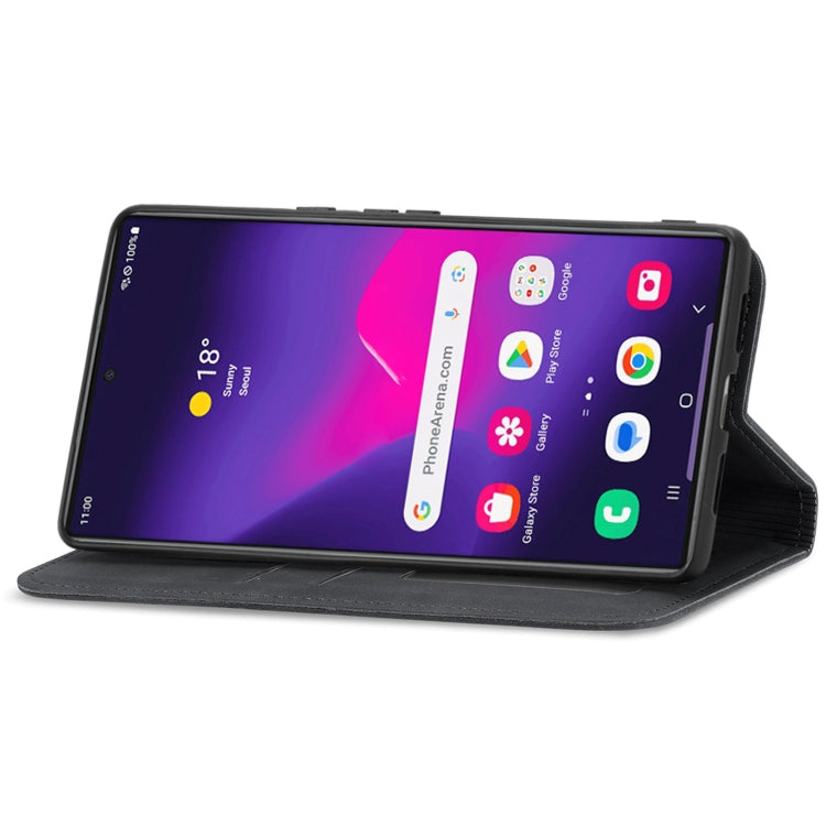 For Samsung Galaxy S24 Ultra 5G Retro Skin Feel Magnetic Leather Phone Case(Black) - HoMEdemic™ 