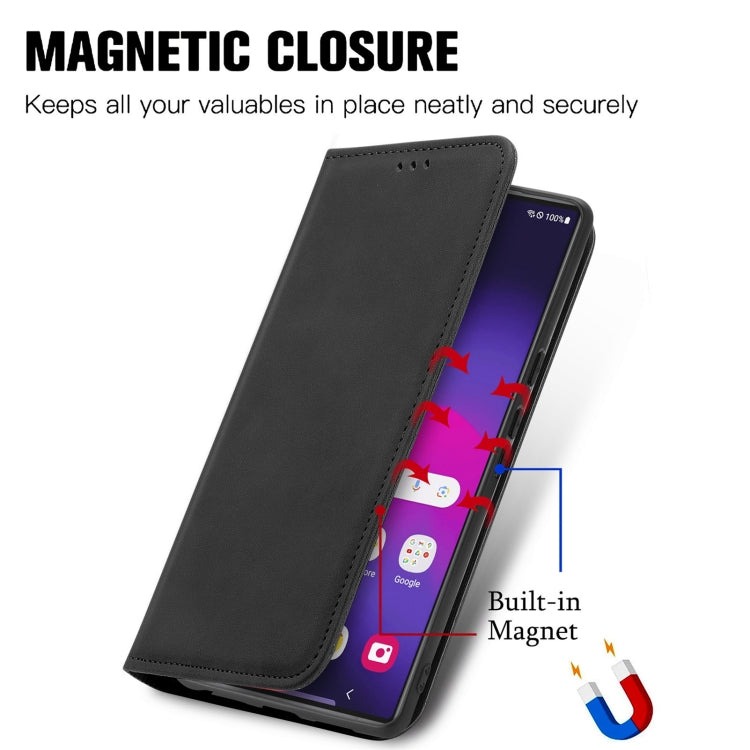 For Samsung Galaxy S24 Ultra 5G Retro Skin Feel Magnetic Leather Phone Case(Black) - HoMEdemic™ 