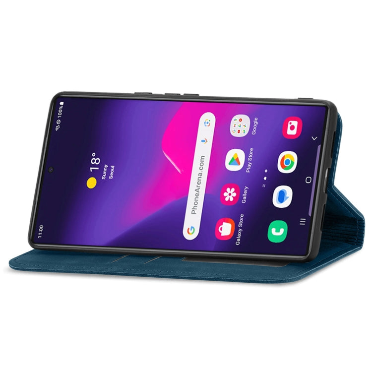 For Samsung Galaxy S24 Ultra 5G Retro Skin Feel Magnetic Leather Phone Case(Blue) - HoMEdemic™ 