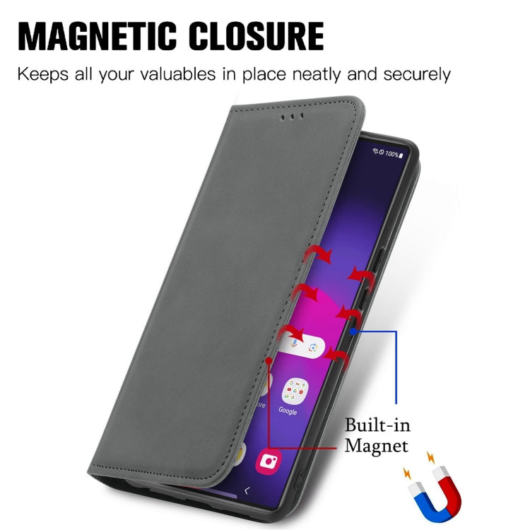 For Samsung Galaxy S24 Ultra 5G Retro Skin Feel Magnetic Leather Phone Case(Gray) - HoMEdemic™ 
