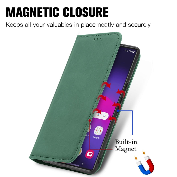 For Samsung Galaxy S24 Ultra 5G Retro Skin Feel Magnetic Leather Phone Case(Green) - HoMEdemic™ 