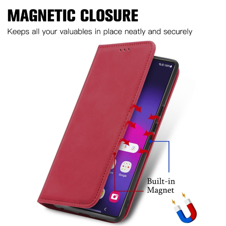 For Samsung Galaxy S24 Ultra 5G Retro Skin Feel Magnetic Leather Phone Case(Red) - HoMEdemic™ 