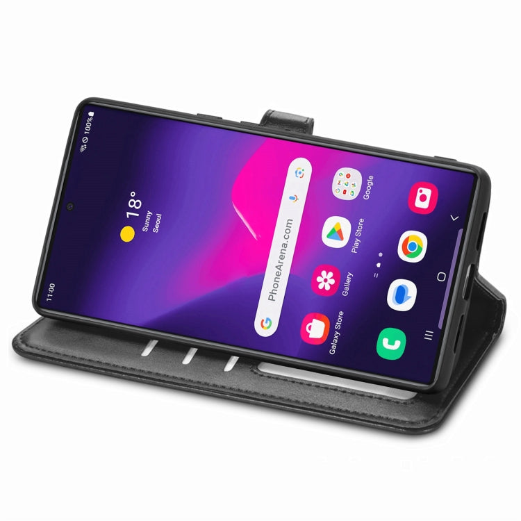 For Samsung Galaxy S24 Ultra 5G Retro Solid Color Buckle Leather Phone Case(Black) - HoMEdemic™ 
