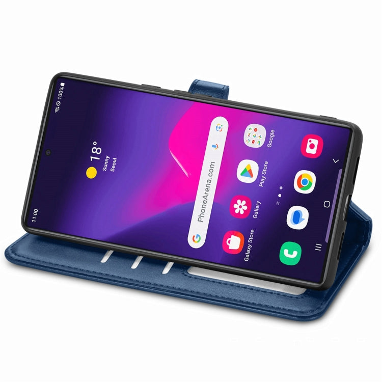 For Samsung Galaxy S24 Ultra 5G Retro Solid Color Buckle Leather Phone Case(Blue) - HoMEdemic™ 