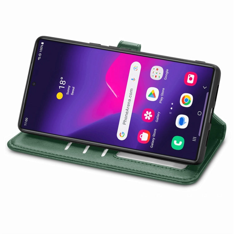 For Samsung Galaxy S24 Ultra 5G Retro Solid Color Buckle Leather Phone Case(Green) - HoMEdemic™ 