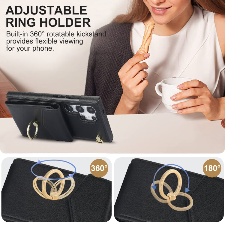 For Samsung Galaxy S24 Ultra 5G Ring Holder RFID Card Slot Phone Case(Black) - HoMEdemic™ 
