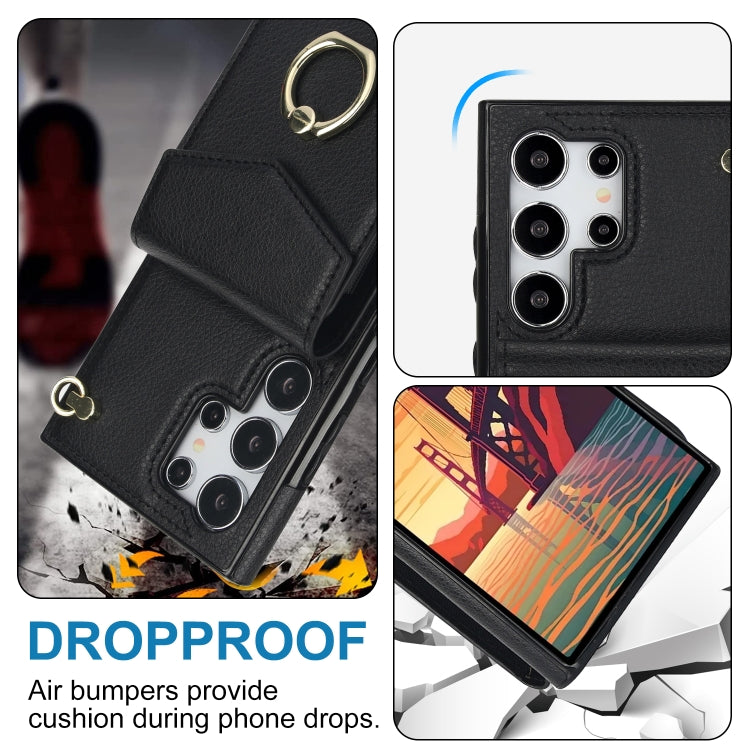 For Samsung Galaxy S24 Ultra 5G Ring Holder RFID Card Slot Phone Case(Black) - HoMEdemic™ 