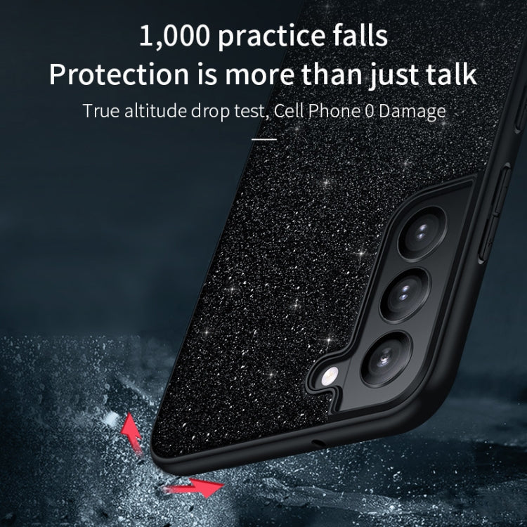 For Samsung Galaxy S24 Ultra 5G SULADA Glittery TPU Hybrid Handmade Leather Phone Case(Gold) - HoMEdemic™ 