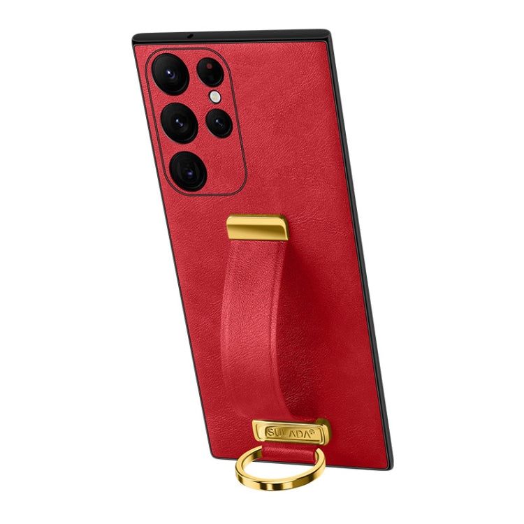 For Samsung Galaxy S24 Ultra 5G SULADA PC Hybrid Leather Texture Skin Feel Shockproof Phone Case(Red) - HoMEdemic™ 