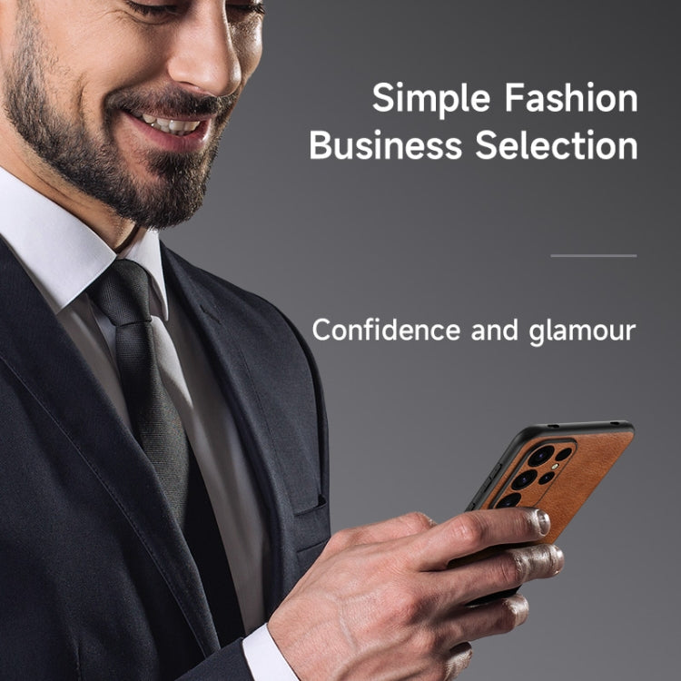 For Samsung Galaxy S24 Ultra 5G SULADA Stitching Leather MagSafe Magnetic Phone Case(Black) - HoMEdemic™ 