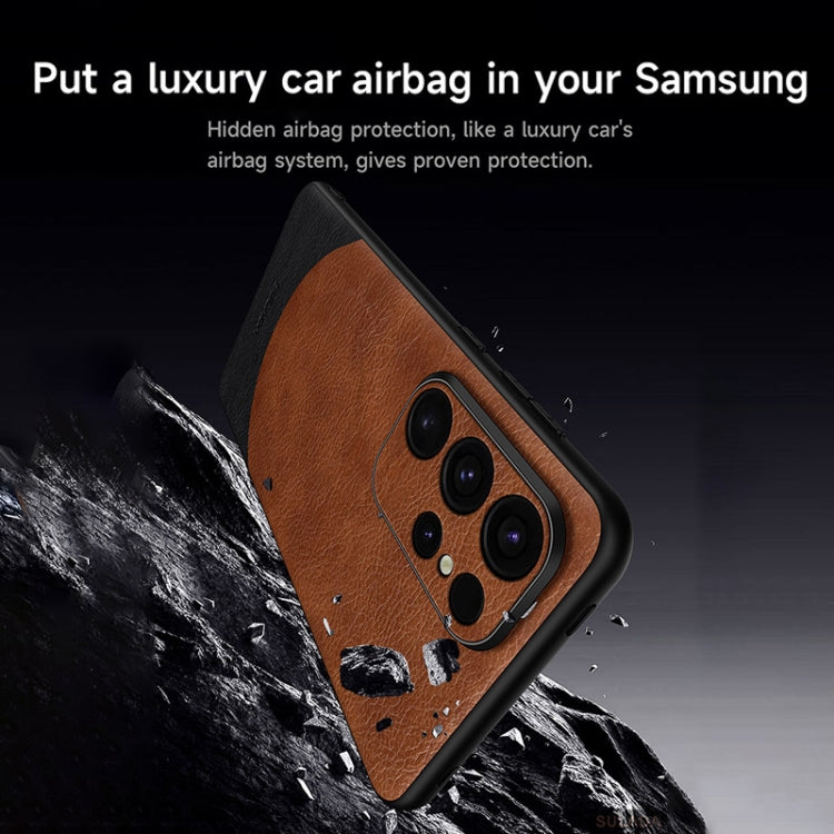 For Samsung Galaxy S24 Ultra 5G SULADA Stitching Leather MagSafe Magnetic Phone Case(Brown) - HoMEdemic™ 