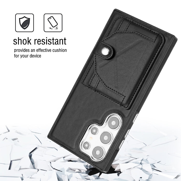 For Samsung Galaxy S24 Ultra 5G Shockproof Leather Phone Case with Card Holder(Black) - HoMEdemic™ 