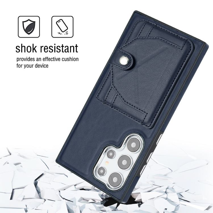 For Samsung Galaxy S24 Ultra 5G Shockproof Leather Phone Case with Card Holder(Blue) - HoMEdemic™ 