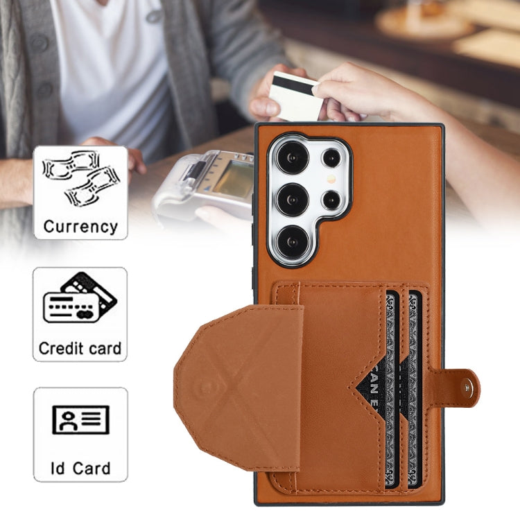For Samsung Galaxy S24 Ultra 5G Shockproof Leather Phone Case with Card Holder(Brown) - HoMEdemic™ 