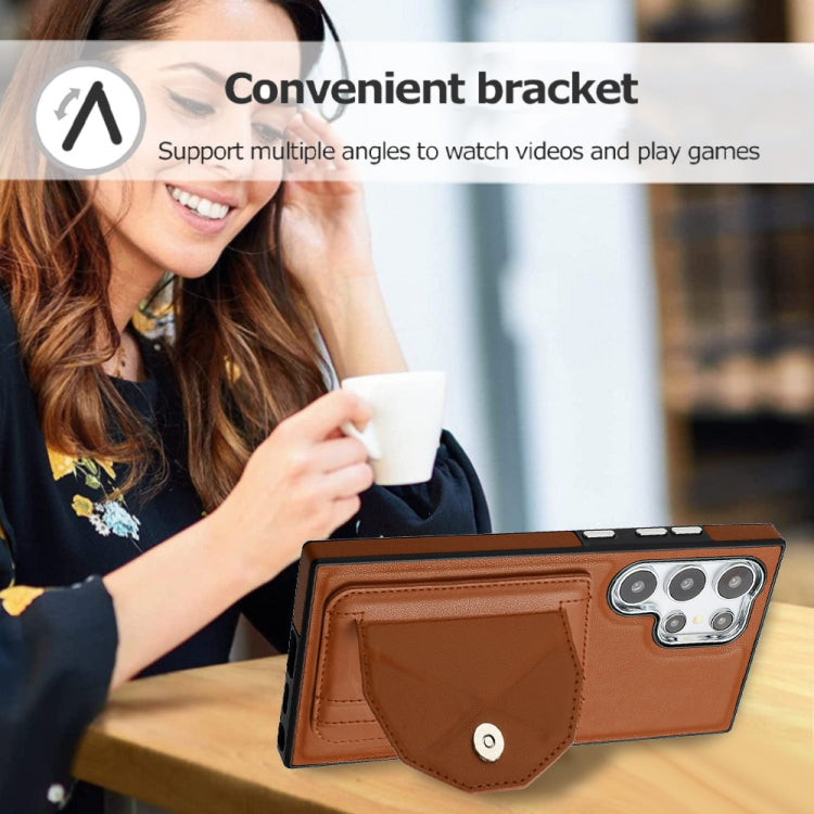 For Samsung Galaxy S24 Ultra 5G Shockproof Leather Phone Case with Card Holder(Brown) - HoMEdemic™ 