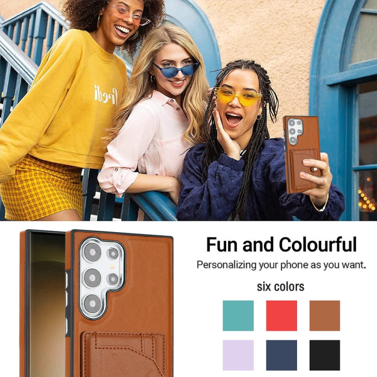 For Samsung Galaxy S24 Ultra 5G Shockproof Leather Phone Case with Card Holder(Brown) - HoMEdemic™ 