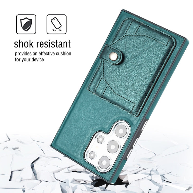 For Samsung Galaxy S24 Ultra 5G Shockproof Leather Phone Case with Card Holder(Green) - HoMEdemic™ 