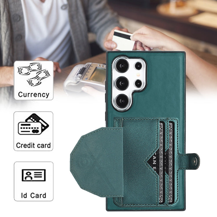 For Samsung Galaxy S24 Ultra 5G Shockproof Leather Phone Case with Card Holder(Green) - HoMEdemic™ 