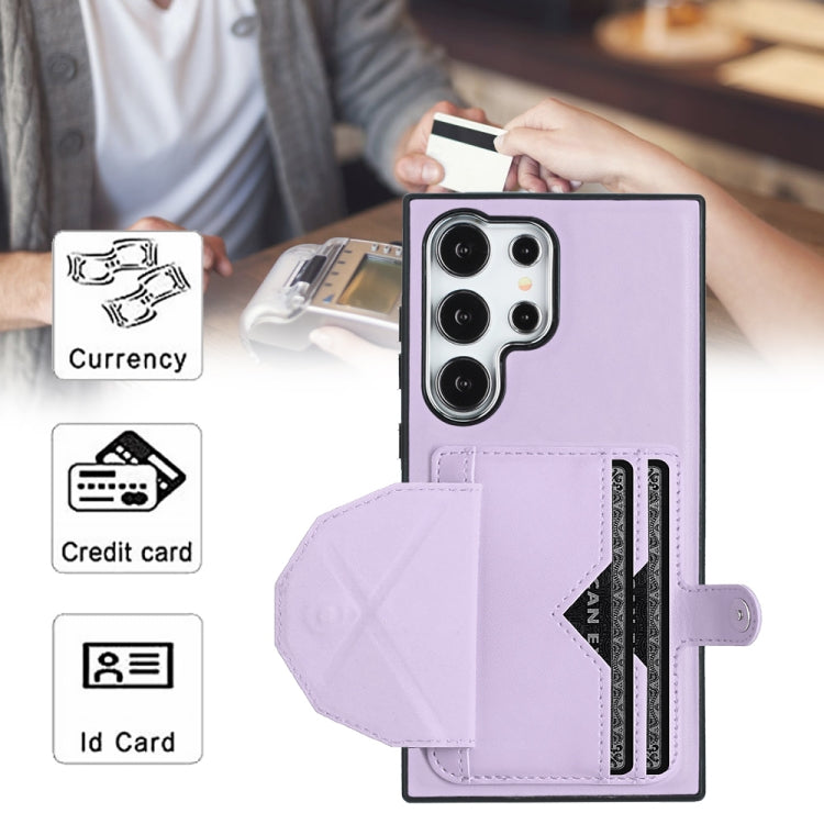 For Samsung Galaxy S24 Ultra 5G Shockproof Leather Phone Case with Card Holder(Purple) - HoMEdemic™ 