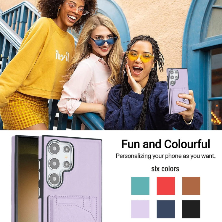 For Samsung Galaxy S24 Ultra 5G Shockproof Leather Phone Case with Card Holder(Purple) - HoMEdemic™ 