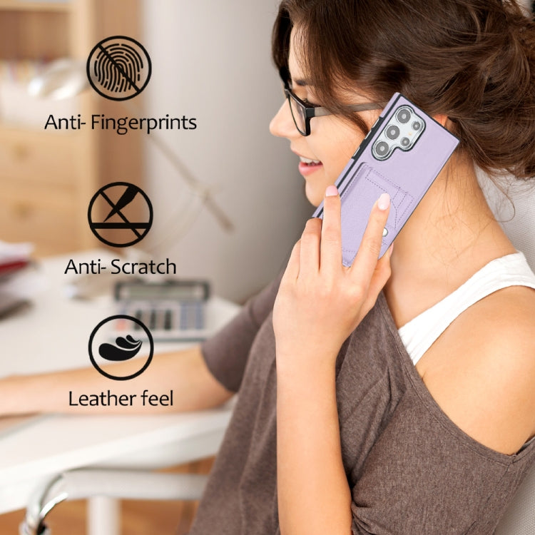 For Samsung Galaxy S24 Ultra 5G Shockproof Leather Phone Case with Card Holder(Purple) - HoMEdemic™ 