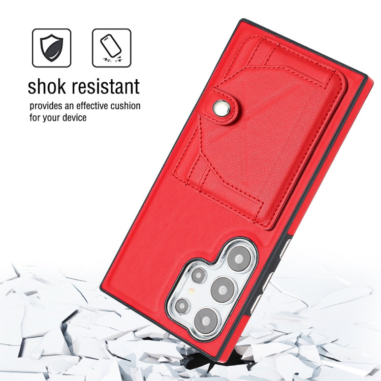 For Samsung Galaxy S24 Ultra 5G Shockproof Leather Phone Case with Card Holder(Red) - HoMEdemic™ 