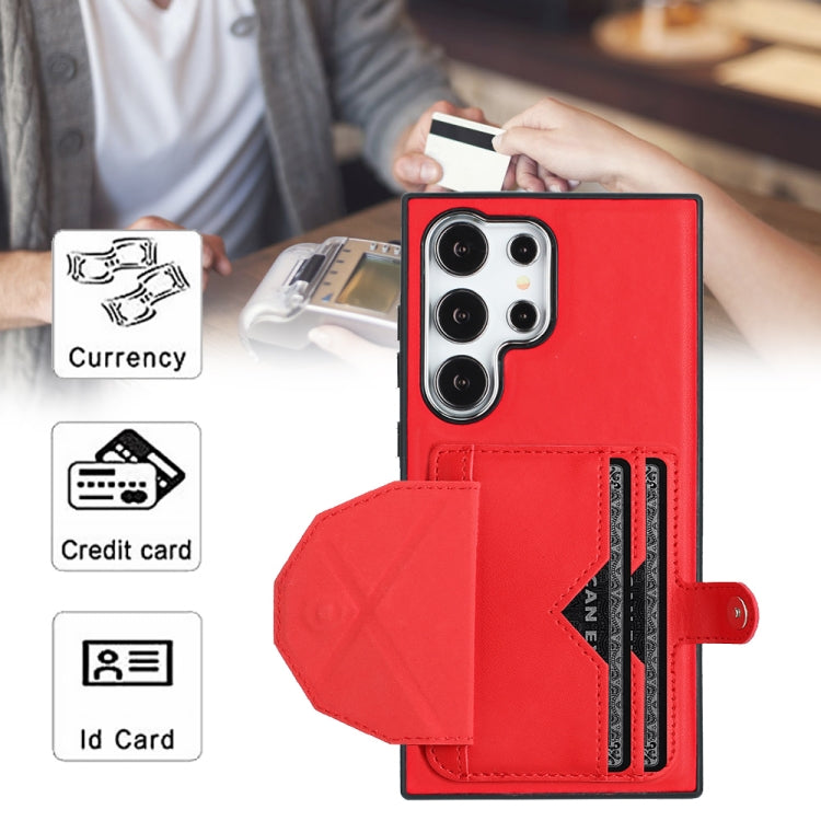 For Samsung Galaxy S24 Ultra 5G Shockproof Leather Phone Case with Card Holder(Red) - HoMEdemic™ 