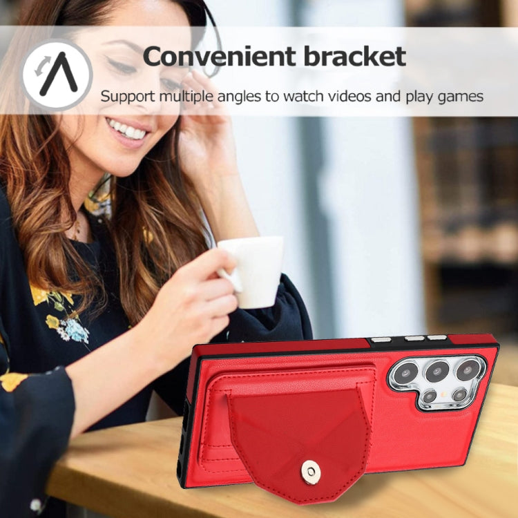 For Samsung Galaxy S24 Ultra 5G Shockproof Leather Phone Case with Card Holder(Red) - HoMEdemic™ 
