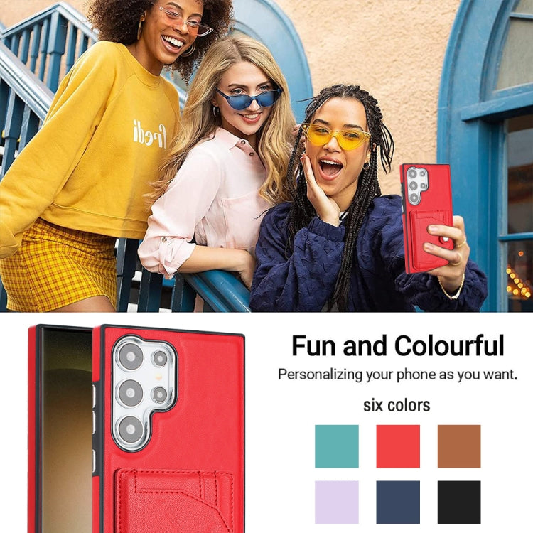 For Samsung Galaxy S24 Ultra 5G Shockproof Leather Phone Case with Card Holder(Red) - HoMEdemic™ 