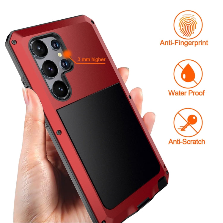 For Samsung Galaxy S24 Ultra 5G Shockproof Life Waterproof Silicone + Zinc Alloy Phone Case(Red) - HoMEdemic™ 