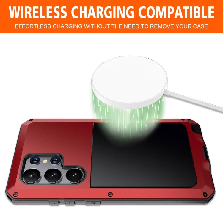 For Samsung Galaxy S24 Ultra 5G Shockproof Life Waterproof Silicone + Zinc Alloy Phone Case(Red) - HoMEdemic™ 