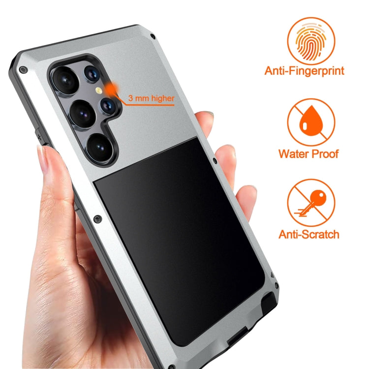 For Samsung Galaxy S24 Ultra 5G Shockproof Life Waterproof Silicone + Zinc Alloy Phone Case(Silver) - HoMEdemic™ 