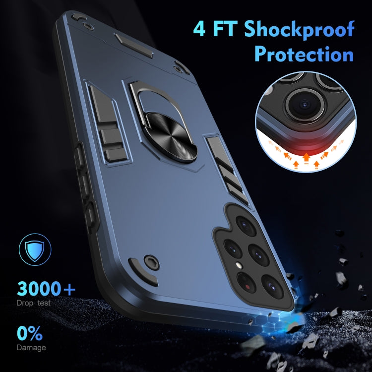For Samsung Galaxy S24 Ultra 5G Shockproof Metal Ring Holder Phone Case(Blue) - HoMEdemic™ 