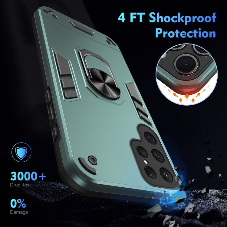 For Samsung Galaxy S24 Ultra 5G Shockproof Metal Ring Holder Phone Case(Green) - HoMEdemic™ 