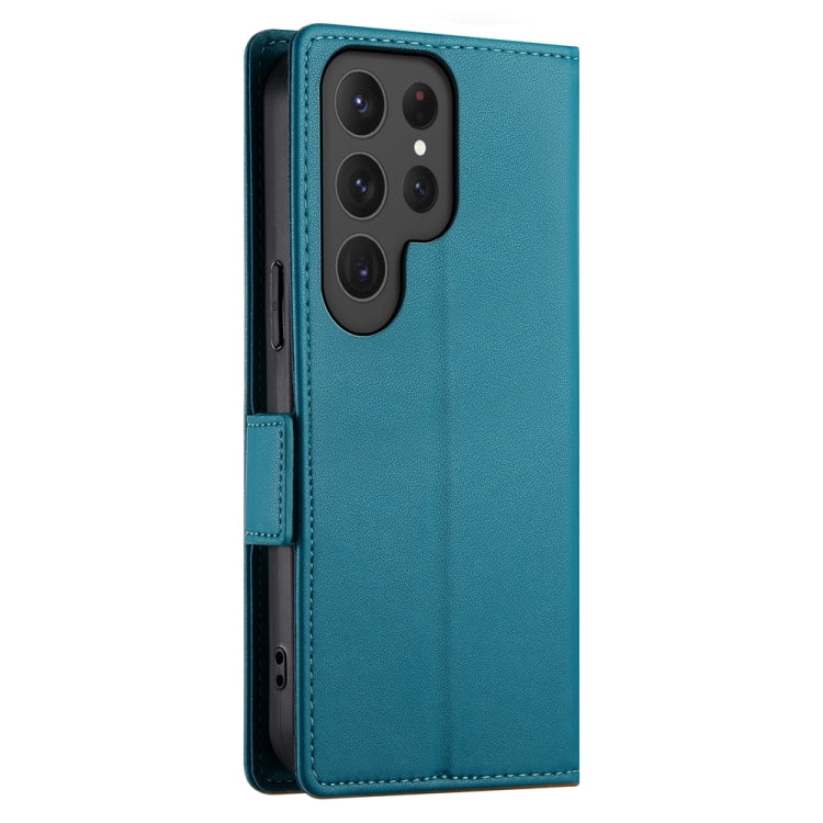 For Samsung Galaxy S24 Ultra 5G Side Buckle Magnetic Frosted Leather Phone Case(Blue) - HoMEdemic™ 