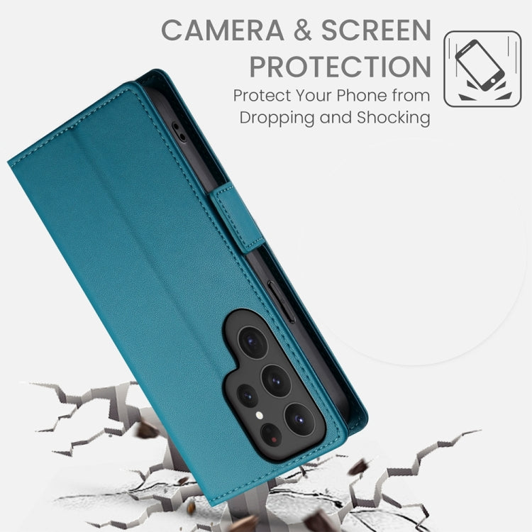 For Samsung Galaxy S24 Ultra 5G Side Buckle Magnetic Frosted Leather Phone Case(Blue) - HoMEdemic™ 