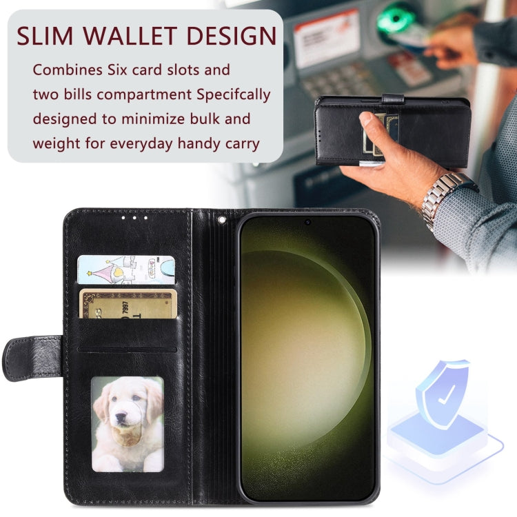 For Samsung Galaxy S24 Ultra 5G Simple 6-Card Wallet Leather Phone Case(Black) - HoMEdemic™ 