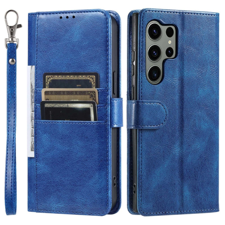 For Samsung Galaxy S24 Ultra 5G Simple 6-Card Wallet Leather Phone Case(Blue) - HoMEdemic™ 