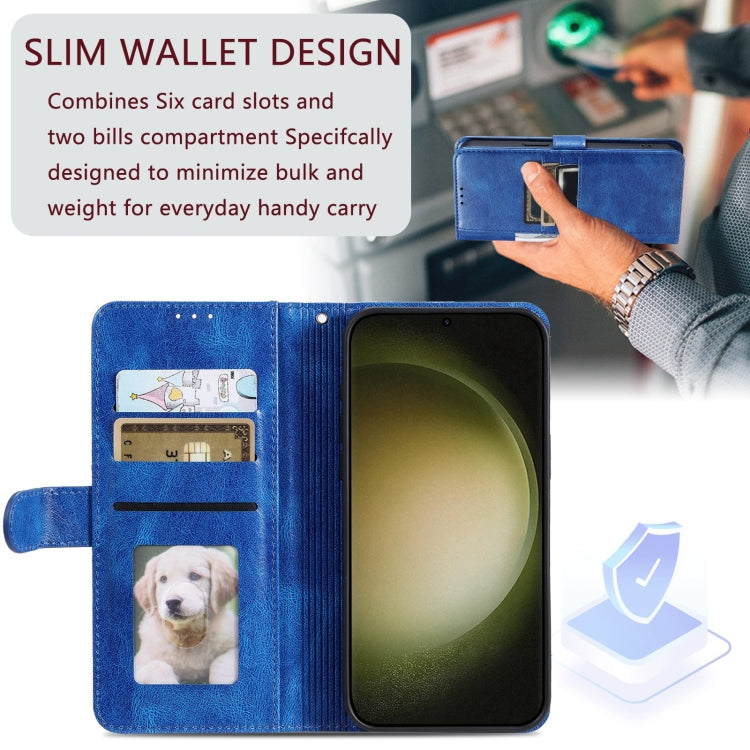 For Samsung Galaxy S24 Ultra 5G Simple 6-Card Wallet Leather Phone Case(Blue) - HoMEdemic™ 