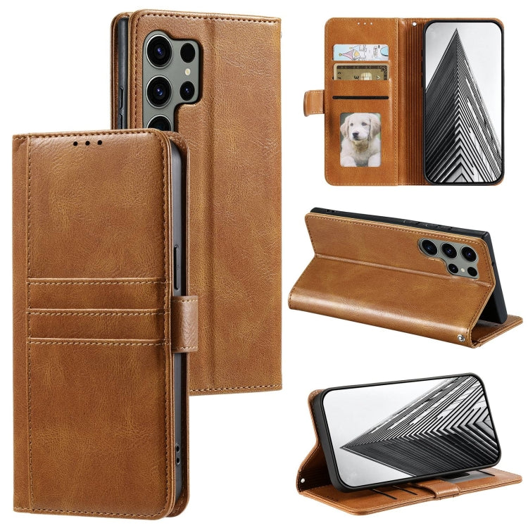 For Samsung Galaxy S24 Ultra 5G Simple 6-Card Wallet Leather Phone Case(Brown) - HoMEdemic™ 